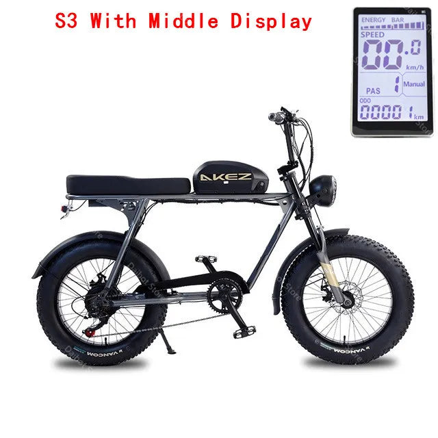 20 Inch Electric Motorcycle Bike Fat Tire 48V 750W/1500W Electric Bicycle For Adults S3RX eBike With Removable Battery